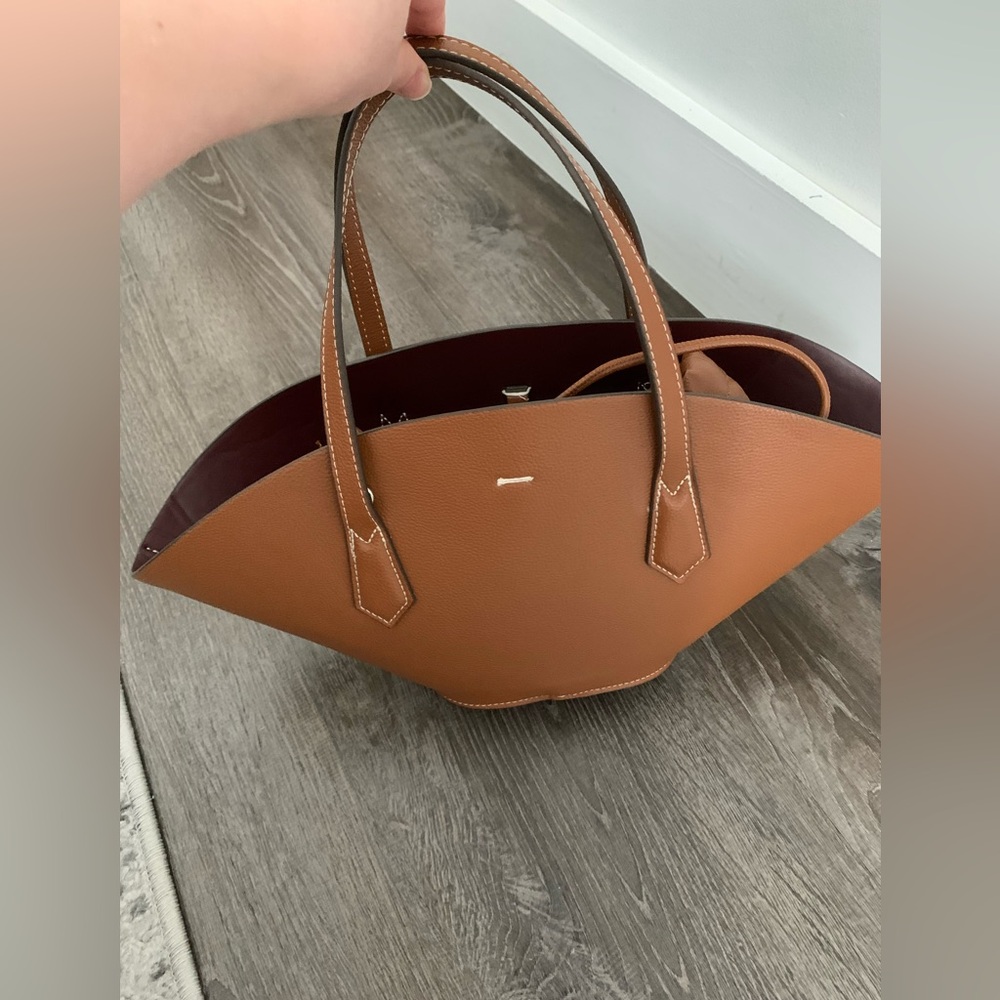 ZARA Elegant Brown Leather Tote Bag